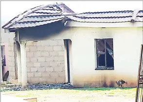  ?? (File pic) ?? One of the houses that was burnt at Maphalala’s homestead.