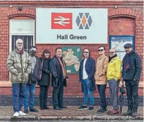  ?? WMR ?? At the launch are (from left): Adam Regan (Hare & Hounds), Norman Hassan (UB40), Fay Easton (WMR), Robin Campbell (UB40), Jimmy Brown (UB40), Matt Doyle (UB40), Jez Collins (founder of Music Maps) and Earl Falconer (UB40).