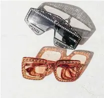  ??  ?? Eyeglasses in Elton John’s signature bling will be aplenty during the Farewell Yellow Brick Road tour.