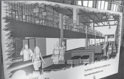  ?? SUBMITTED ?? This is an artist’s conceptual drawing of what the new Founders’ Food Hall and Market will look like when it opens this summer on the Charlottet­own waterfront. Work has already begun, although an opening date hasn’t been set yet.