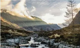  ?? ?? The Aonach Eagach ridge in Glen Coe; it climbs to 1,100 metres and stretches for six miles. Photograph: Malcolm Bawn