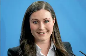  ?? GETTY IMAGES ?? Sanna Marin, the youngest prime minister ever elected in Finland, will meet with Prime Minister Jacinda Ardern today.