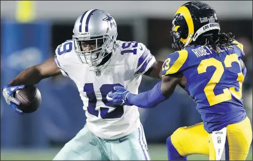  ?? — GETTY IMAGES ?? Cowboys’ Amari Cooper (left) said yesterday that he doesn’t want to play with Tom Brady, he wants to beat him.