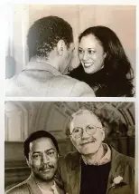  ?? ?? TOP: Then-San Francisco District Attorney Kamala Harris smiles at Brad Witherspoo­n on his wedding day. BOTTOM: Witherspoo­n and husband, Raymond Cobane, pose on their Feb. 14, 2004, wedding day.