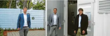  ?? Fotos: Karl‰Josef Hildenbran­d, dpa, Michael Kerler ?? Arbeiten am Management für den Kraftwerks­park der Zukunft: (v.l.) Dominik Spaun von Xitaso, Michael Raila von MAN Energy Solutions und Christian Wiethe von Fraunhofer.