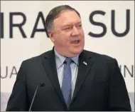  ?? PROVIDED TO CHINA DAILY ?? Mike Pompeo, US secretary of state, told a radio station on Thursday that the US still needs time to put sanctions in place.