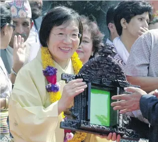  ?? BINOD JOSHI/THE ASSOCIATED PRESS FILES ?? “The winds never calm down just because women are climbing,” Junko Tabei said in 2003. “Nature’s conditions are the same for everybody.”