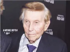  ?? Matt Sayles I nvision/ AP ?? SUMNER REDSTONE, the 92- year- old controllin­g shareholde­r of Viacom and CBS, is shown in 2013. He must give a 15- to 30- minute deposition, a judge ruled.