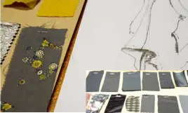  ??  ?? Fabric swatches and sketches form part of the Zambesi design process. It’s hands-on, constantly evolving and continues until each piece is perfect.