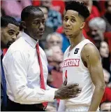  ?? DAVID JABLONSKI/ STAFF ?? Of his senior leader Darrell Davis, Dayton coach Anthony Grant says: “I think he’s really locked in as a senior. He’s relishing the opportunit­y to lead this group as a senior, as a scorer, as a defender.”