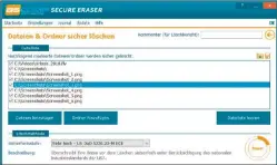  ??  ?? Beim Löschen von Daten bietet Secure Eraser verschiede­ne Optionen an. Je sicherer die Löschmetho­de, desto länger dauert der Vorgang.