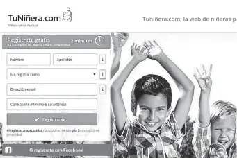  ??  ?? La web de tuniñera.com debutó hace dos meses en nuestro país y es originaria de Holanda.