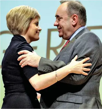  ??  ?? Close friends: Nicola Sturgeon and Alex Salmond at SNP annual conference in 2011