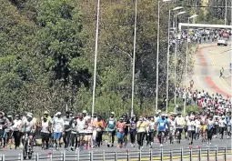  ??  ?? The marathon attracted more than 20 000 runners with the route passing by iconic places such as Vilakazi Street, the Mandela house and Hector Pieterson Museum.