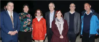  ??  ?? Above: Pat O’Sullivan, Liz Donovan, Mary Hayes and Diane Finucane of Cork County Council pictured with Contractor Mike Cronin, Councillor Bernard Moynihan, and Michael Cronin, Chairman of Boherbue Tidy Towns Group at the official opening of the new footpath.Right: Councillor Bernard Moynihan cut the ribbon to officially open the new footpath in Boherbue, with Minister Michael Creed, Michael Moynihan TD, Councillor John Paul O’Shea, Councillor Gerard Murphy, Michael Cronin, Chairman of Boherbue Tidy Towns Group and Peadar O’Callaghan.