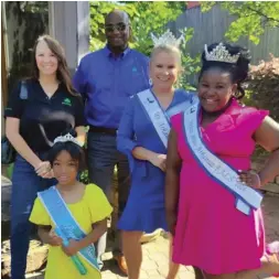  ?? ?? Pictured from left are West Fraser rep Shari Jackson, Miss Brickfest People’s Choice winner Jariah Binns, West Fraser Leola GM Charles Roquemore, Ms. Arkansas F.A.C.S. Angela Sexton, and Miss Petite Arkansas F.A.C.S. Harmony Hawkins, who attended the official Kickoff Party for the 2024 THV11 Summer Cereal Drive on Friday.