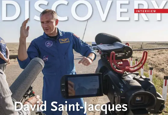  ??  ?? Saint-jacques at Kazakhstan’s Baikonur Cosmodrome in June 2018, where he was backup crew for the launch of Expedition 56/57.