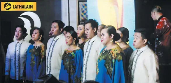  ??  ?? Ang Philippine Madrigal Singers sa kanilang paghaharan­a sa pagbubukas ng National Arts Month.