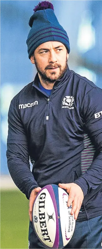  ?? Picture: SNS Group. ?? Greig Laidlaw in training as he prepares to return to the Scotland line-up for the first time since injuring his ankle against France last year.