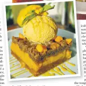  ?? ?? (top) Conchiglie pasta with dill caper sauce, and mango appletini crumble at Le Cafe, Mumbai.