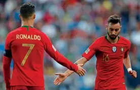  ??  ?? Passing the mantle…Manchester United’s Bruno Fernandes is one of Portugal’s new leaders