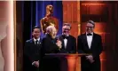  ?? Photograph: Mario Anzuoni/Reuters ?? Mel Brooks accepts his honorary Oscar.