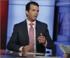  ??  ?? In this photo taken July 11 Donald Trump Jr. is interviewe­d by host Sean Hannity on his Fox News Channel television program, in New York. AP PHOTO