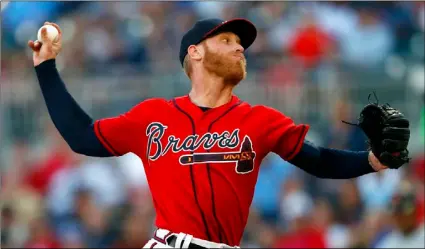  ??  ?? In this May 31 file photo, Atlanta Braves starting pitcher Mike Foltynewic­z Detroit Tigers in the first inning of a baseball game, in Atlanta. AP PhoTo/John bAzemore