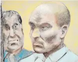  ??  ?? An artist’s sketch of former national ski coach Bertrand Charest, now being tried on 57 charges involving 12 alleged victims between the ages of 12 and 19.