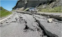  ?? PHOTO: BRADEN FASTIER/FAIRFAX NZ ?? A stretch of the inland road between Kaikoura and Waiau. The local state of emergency in place in Canterbury for the past week has been extended for another seven days.