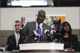  ?? (AP/Gerald Herbert) ?? Civil rights attorney Ben Crump speaks at a news conference Monday with the family of Tyre Nichols, who died after being beaten by Memphis police officers.