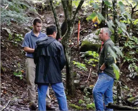  ?? PHOTO PROVIDED ?? Officials discuss plans for the Dewey Loeffel Toxic Landfill in the Town of Nassau.