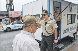  ?? STALIN DÍAZ / EXPRESO ?? La UPC. Está activa desde las 07:00 de ayer. Recibe denuncias y monitorea las rondas de vigilancia en el sector.