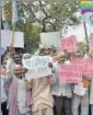  ?? HT FILE/SANCHIT KHANNA ?? Senior citizens protesting against the delayed pension at a protest march in New Delhi in March.