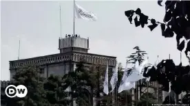  ??  ?? The Taliban raised their white flag on the presidenti­al palace in Kabul on Saturday, the 20th anniversar­y of the 9/11 attacks