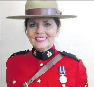  ??  ?? RCMP Staff Sgt. Caroline O’Farrell says male officers subjected her to humiliatin­g and demeaning hazings, bullying and sexual abuse while she was a member of the Musical Ride in 1986 and 1987.