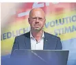  ?? FOTO: DPA ?? Andreas Kalbitz beim Wahlkampf in Cottbus.