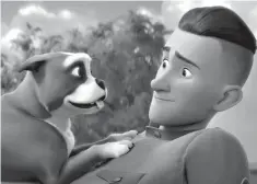  ?? Associated Press ?? ■ ABOVE: This image released by Fun Academy Motion Pictures Media Group shows a scene from the animated movie "Sgt. Stubby: An American Hero." The film depicts the famous war dog and the soldier who adopted him, J. Robert Conroy. Conroy's grandson is...