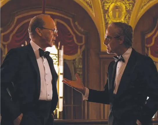  ?? ?? Michael Keaton as Kenneth Feinberg and Stanley Tucci as Charles Wolf Jr in Worth.