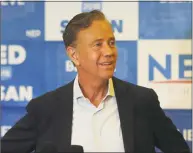  ?? Brian A. Pounds / Hearst Connecticu­t Media ?? Ned Lamont meets with the media at his headquarte­rs in New Haven on Wednesday, the day after winning the Democratic primary for governor over Bridgeport Mayor Joe Ganim.