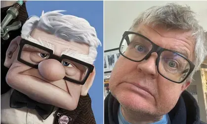  ?? ?? Doppelgang­er … Carl Fredrickse­n, left, hero of the Disney-Pixar animated comedy Up (2009) and Adrian Chiles in his bifocals. Composite: Alamy; courtesy of Adrian Chiles