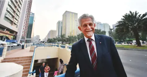  ?? Ahmed Kutty/Gulf News ?? Retired civil engineer David Spearing, who has been living with a carer in his Abu Dhabi apartment, says he never feels lonely in ■ the city, which he says has offered him many friends and profession­al opportunit­ies.