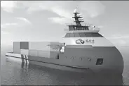  ?? PROVIDED TO CHINA DAILY ?? A concept photo of an unmanned cargo ship developed by Oceanalpha, a Zhuhai-based company.