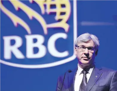  ?? FRANK GUNN / THE CANADIAN PRESS FILES ?? “We continue to look at the marketplac­e to see if we can grow geographic­ally through an acquisitio­n of a bank that would have a cultural fit,” said Royal Bank president and CEO David McKay.