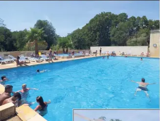  ??  ?? La piscine est l’épicentre du camping. Jeux aquatiques et toboggans rythment les journées trop chaudes.