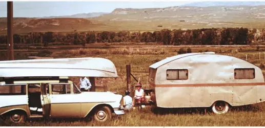  ??  ?? This was how we rolled when I was a child. Icebox, no fridge, no shower, and the bathroom was a coffee can. Still, it was better than a tent which was how my father camped when he was a boy.