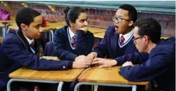  ?? PICTURE: DAVID RITCHIE/AFRICAN NEWS AGENCY(ANA) ?? I KNOW: Dave Binza, Rushada Adam, Clement Anthony and Jethro Volkwyn of Fairbairn College during last year’s Cape Argus Food Lover’s Market High Schools Quiz.