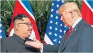  ?? EVAN VUCCI/THE ASSOCIATED PRESS ?? U.S. President Donald Trump had the audacity to declare that North Korean leader Kim Jong Un “loves his people” — despite the county’s abysmal human rights record.