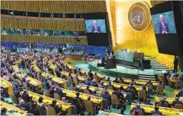  ?? EVAN VUCCI AP ?? President Joe Biden delivers remarks to the 76th session of the United Nations General Assembly in New York on Tuesday.