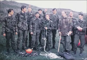  ?? ?? MEMORIES Abseiling course in 1977; below, firefighti­ng drills in the 1990s and Geoffrey Salvetti